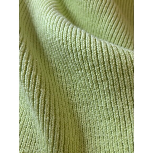 Free People Festival Pier Ribbed Knit Cropped Sweater Neon Green Oversized Small - Picture 11 of 12